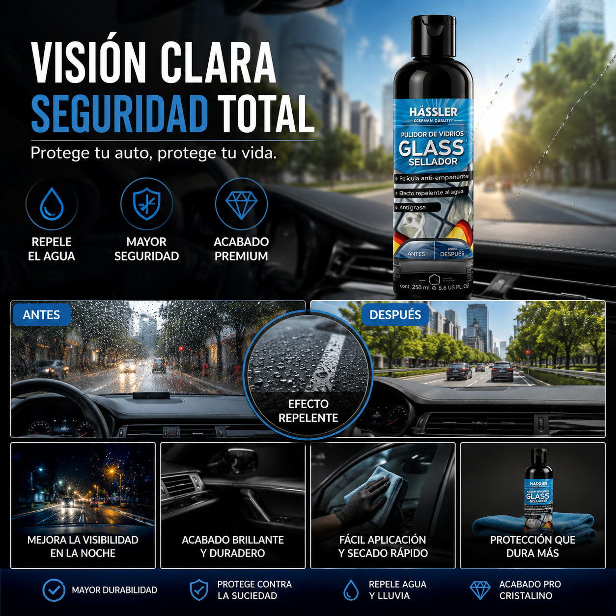 Impermeabilizador Vidrios GLASS 250ml
